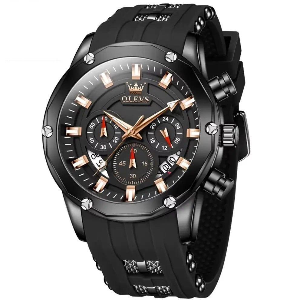 Reloj Deportivo de Lujo OLEV Acero Inoxidable Cuarzo Sumergible 30M-1