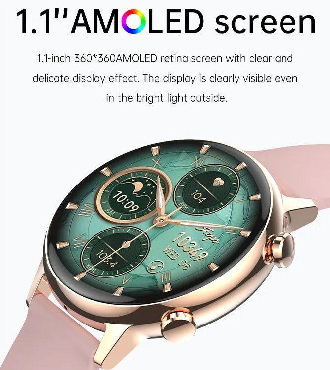 Smartwatch Bluetooth Mujer Pantalla AMOLED Correa Silicona-4