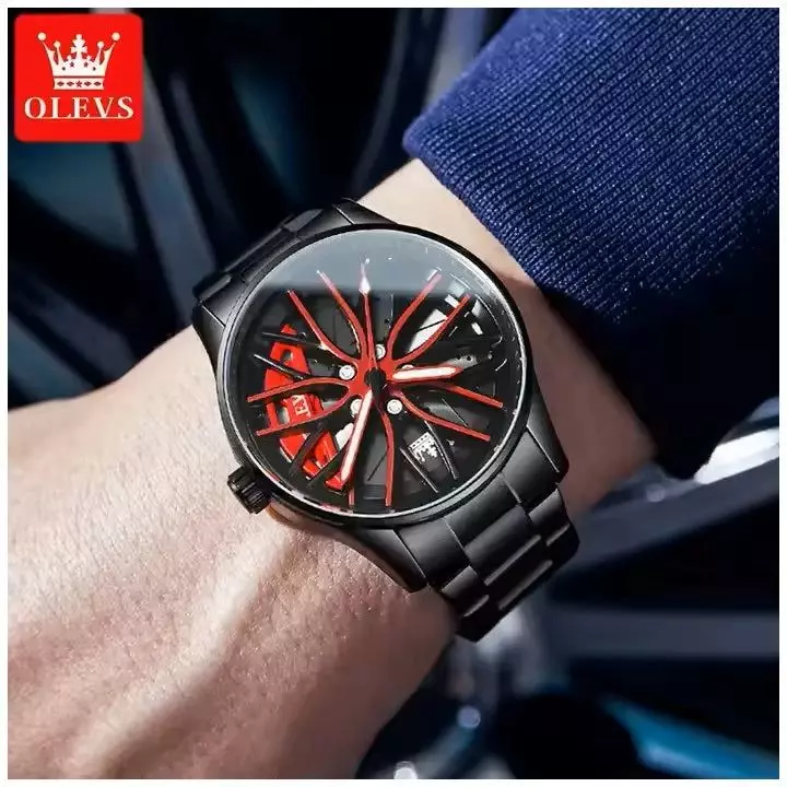 Monkeywatch Reloj masculino con Diseño Exclusivo Llanta de Coche Giratoria-1