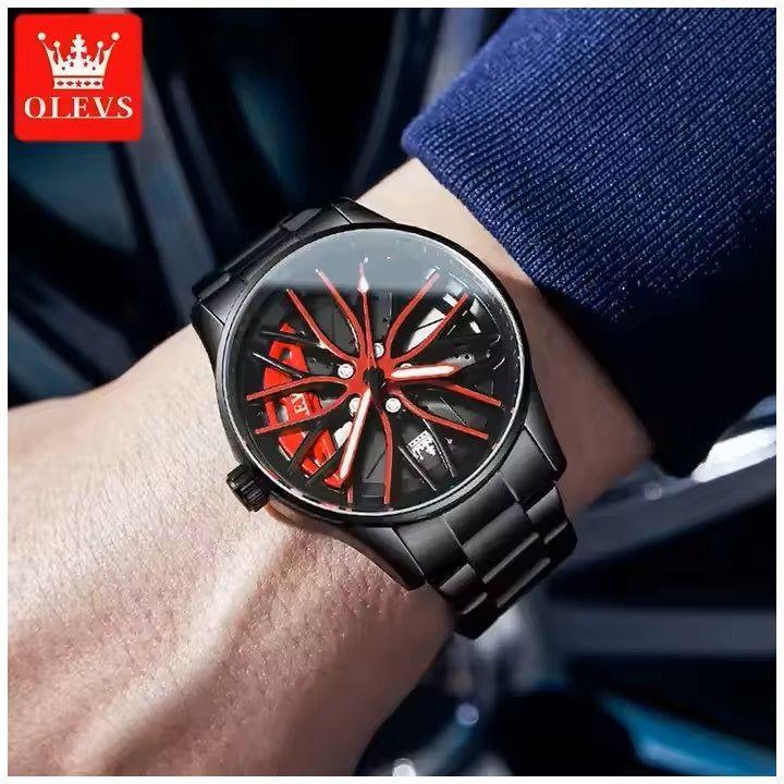 Reloj masculino con Diseño Exclusivo Llanta de Coche Giratoria-1