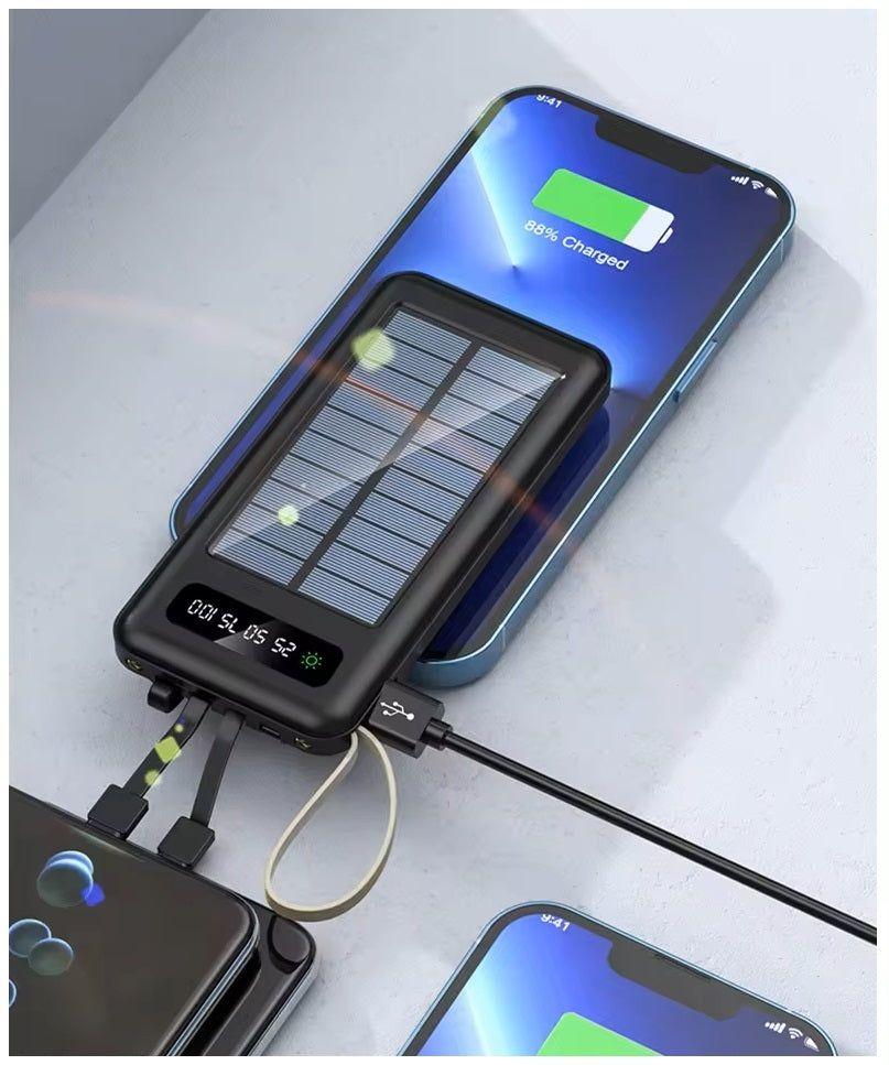 Monkeywatch Power Bank portátil Solar 20000mAh Cables Integrados Luz LED-3
