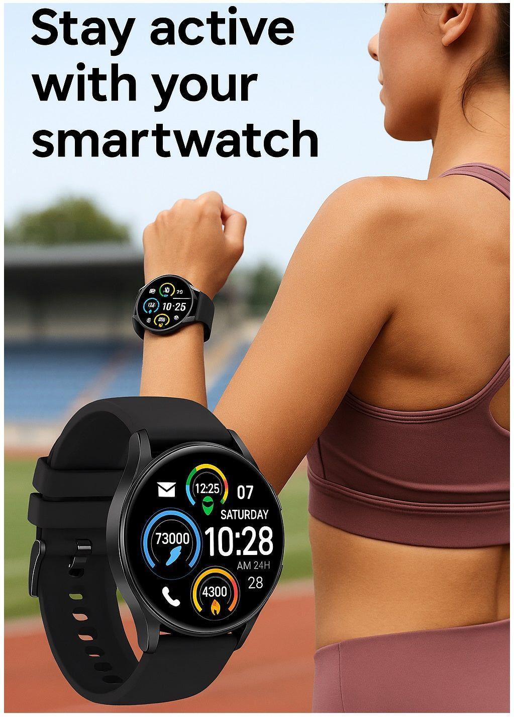 Smartwatch con Llamadas Bluetooth Control de Música Monitoreo de Salud y Resistencia IP68-2
