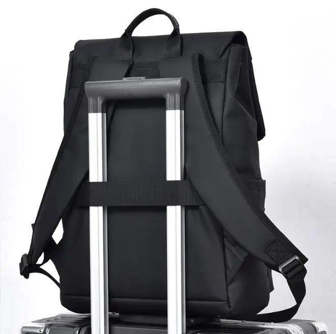 Mochila Premium Negra Estilo Elegante Impermeabilidad y Carga USB-2