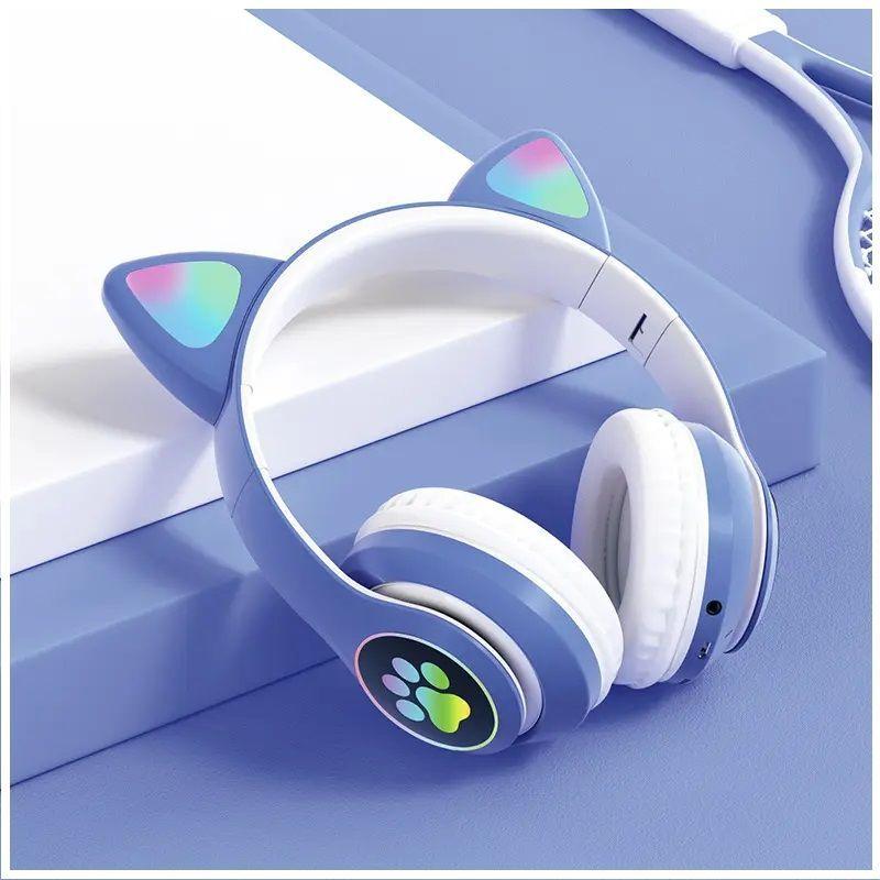 Audífonos inalámbricos Bluetooth RGB Orejas gato-1