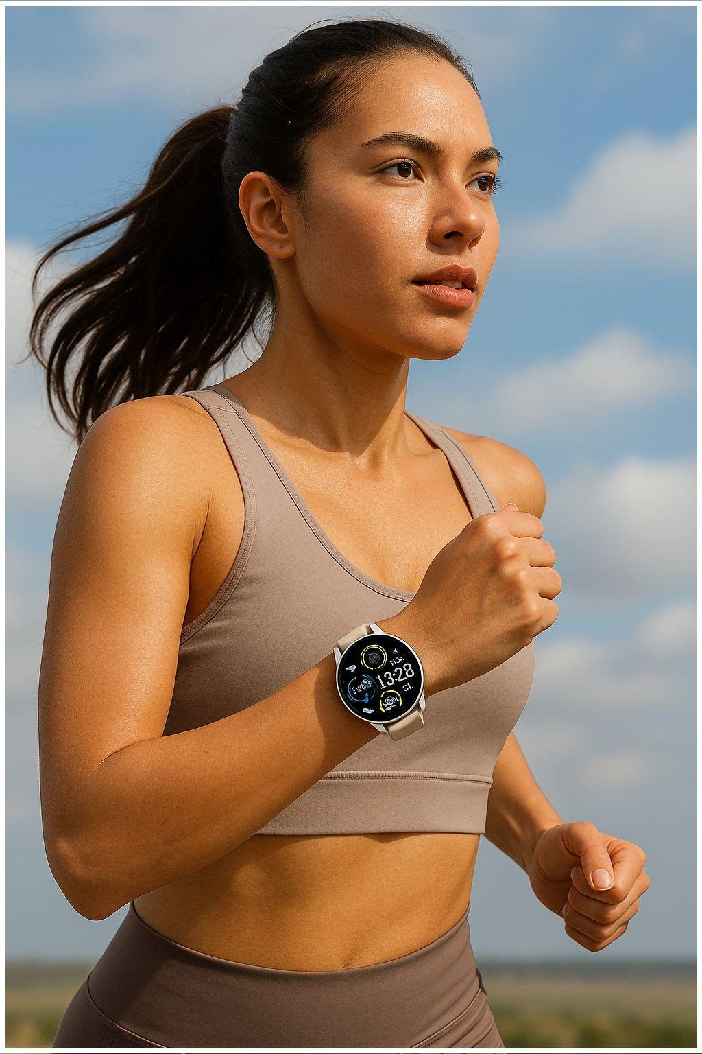 Reloj Inteligente Mujer Correa Blanca Bluetooth Monitoreo Salud Y Deporte Compatible IOS Android-2