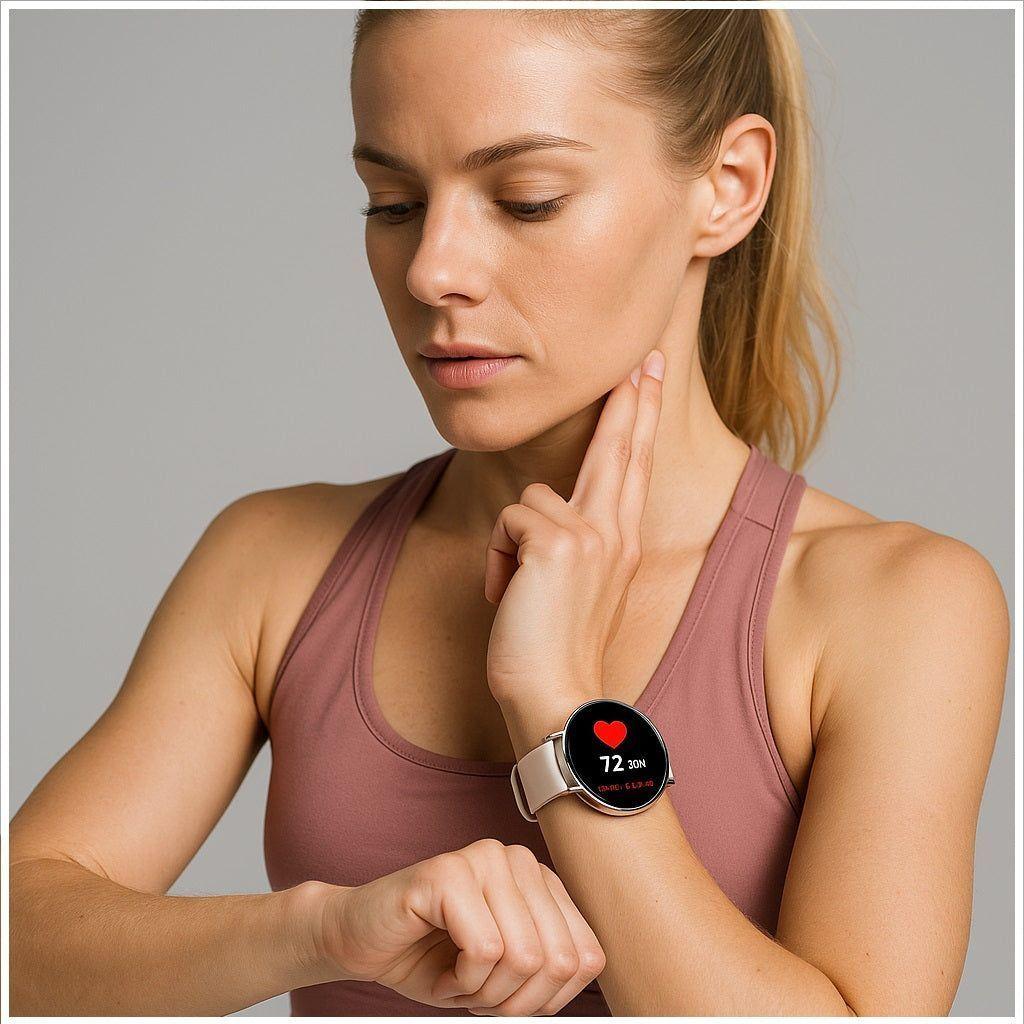 Reloj Inteligente Mujer Correa Blanca Bluetooth Monitoreo Salud Y Deporte Compatible IOS Android-3