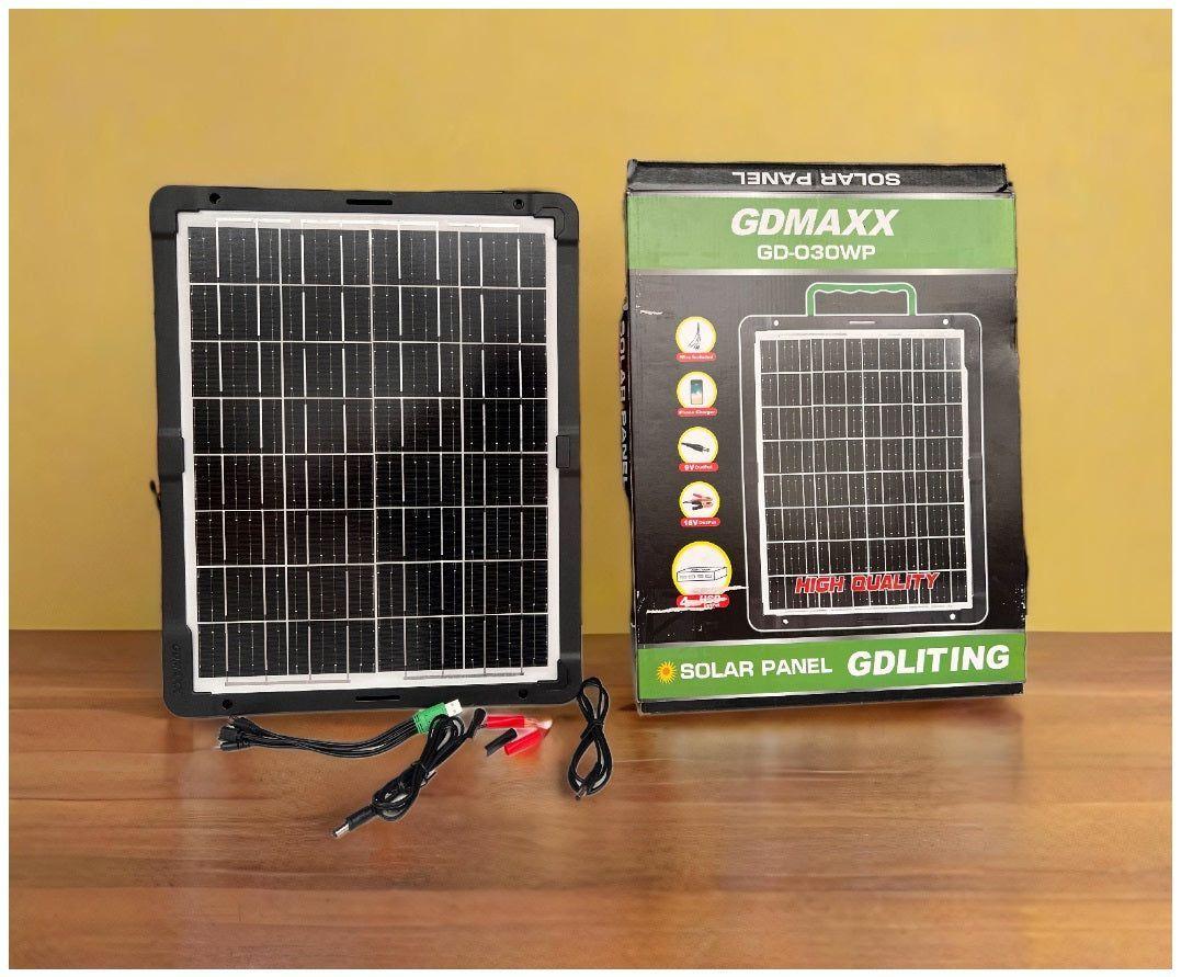 Panel Solar Portátil 30W 18V Adaptador de carga Múltiple Cable USB-0
