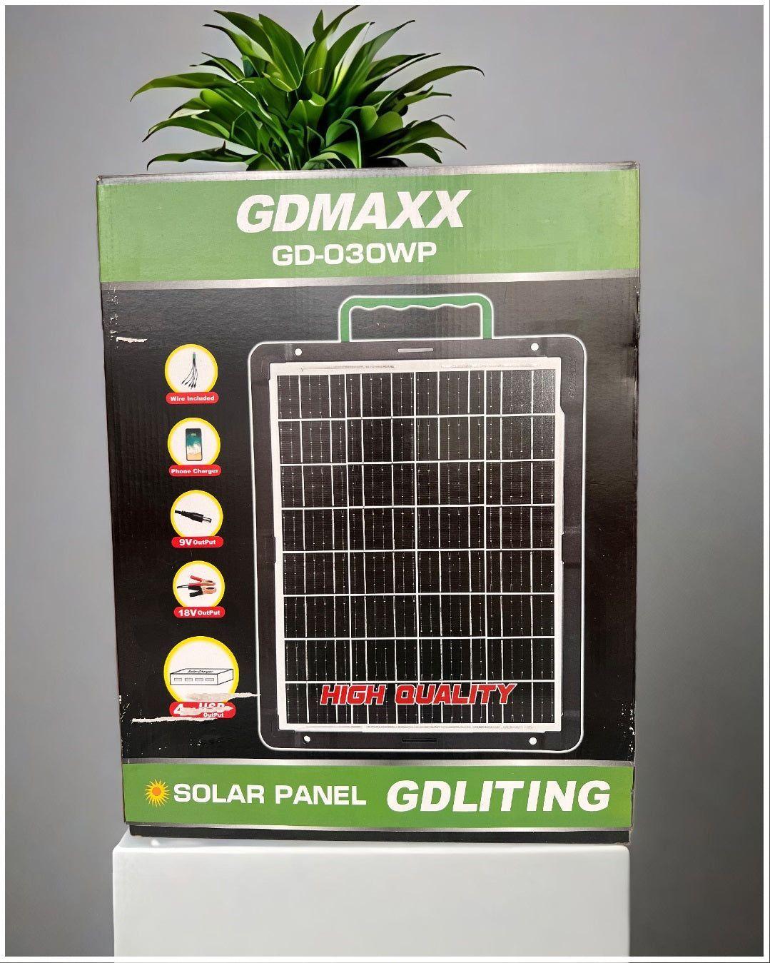 Panel Solar Portátil 30W 18V Adaptador de carga Múltiple Cable USB-2