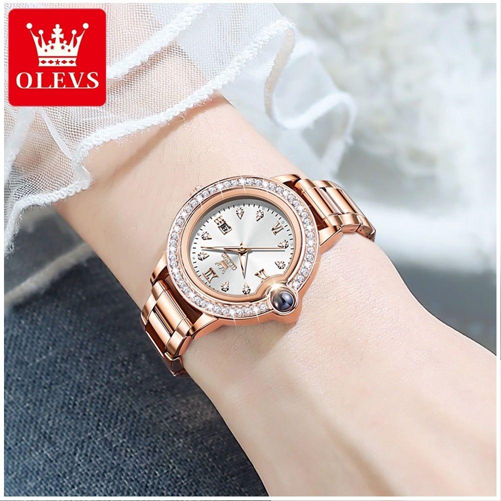 Reloj de Pulsera de Lujo para Mujer con Diamantes Resistencia al agua-3