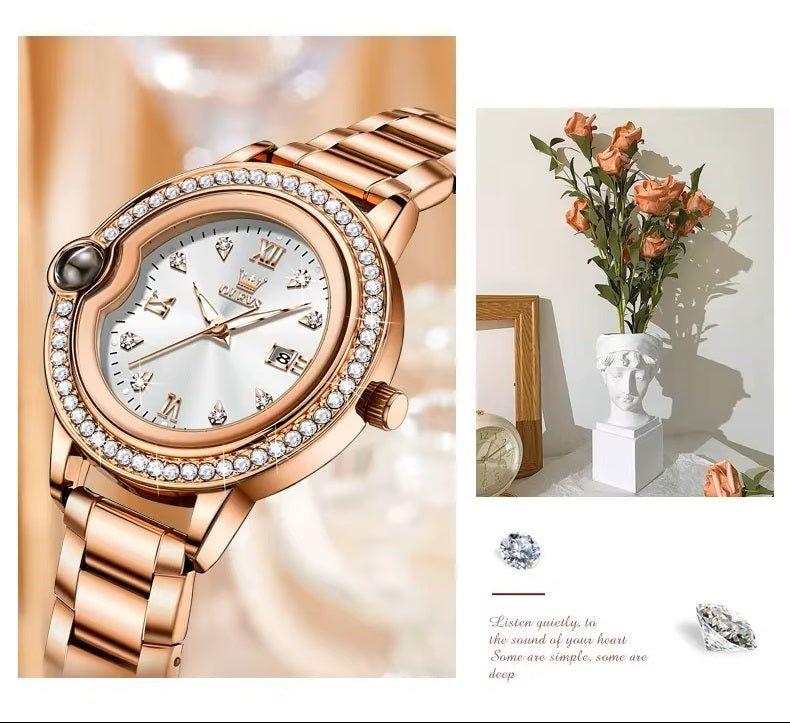 Reloj de Pulsera de Lujo para Mujer con Diamantes Resistencia al agua-5