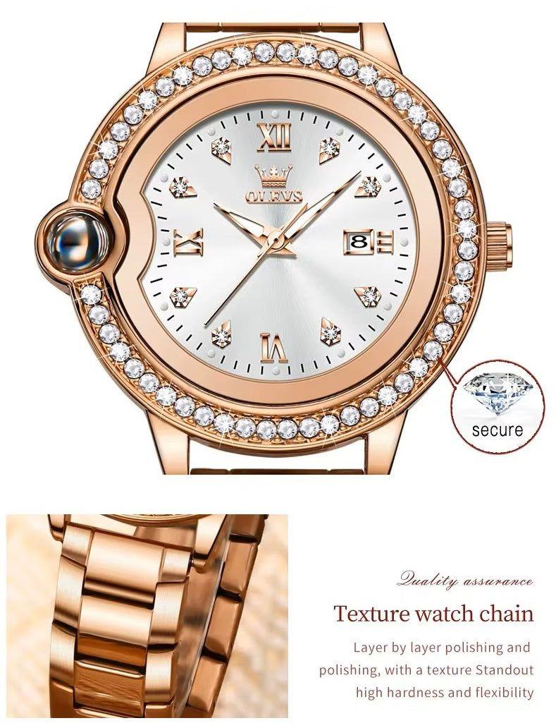 Reloj de Pulsera de Lujo para Mujer con Diamantes Resistencia al agua-6