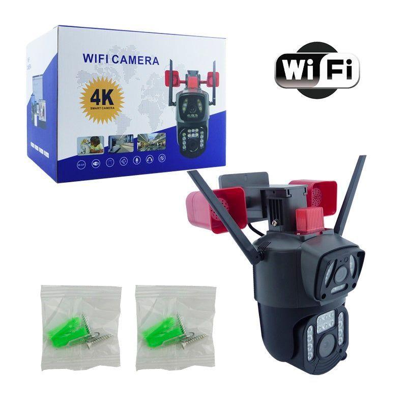 Cámara WiFi de seguridad Doble Lente Sirena Baliza IP23 LED HD Cobertura-4