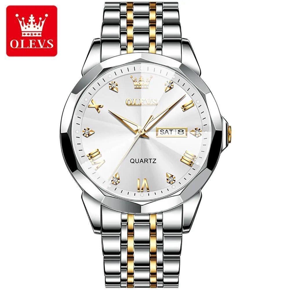 Reloj Hombre de Lujo Correa Bimetálica de Acero Inoxidable-4