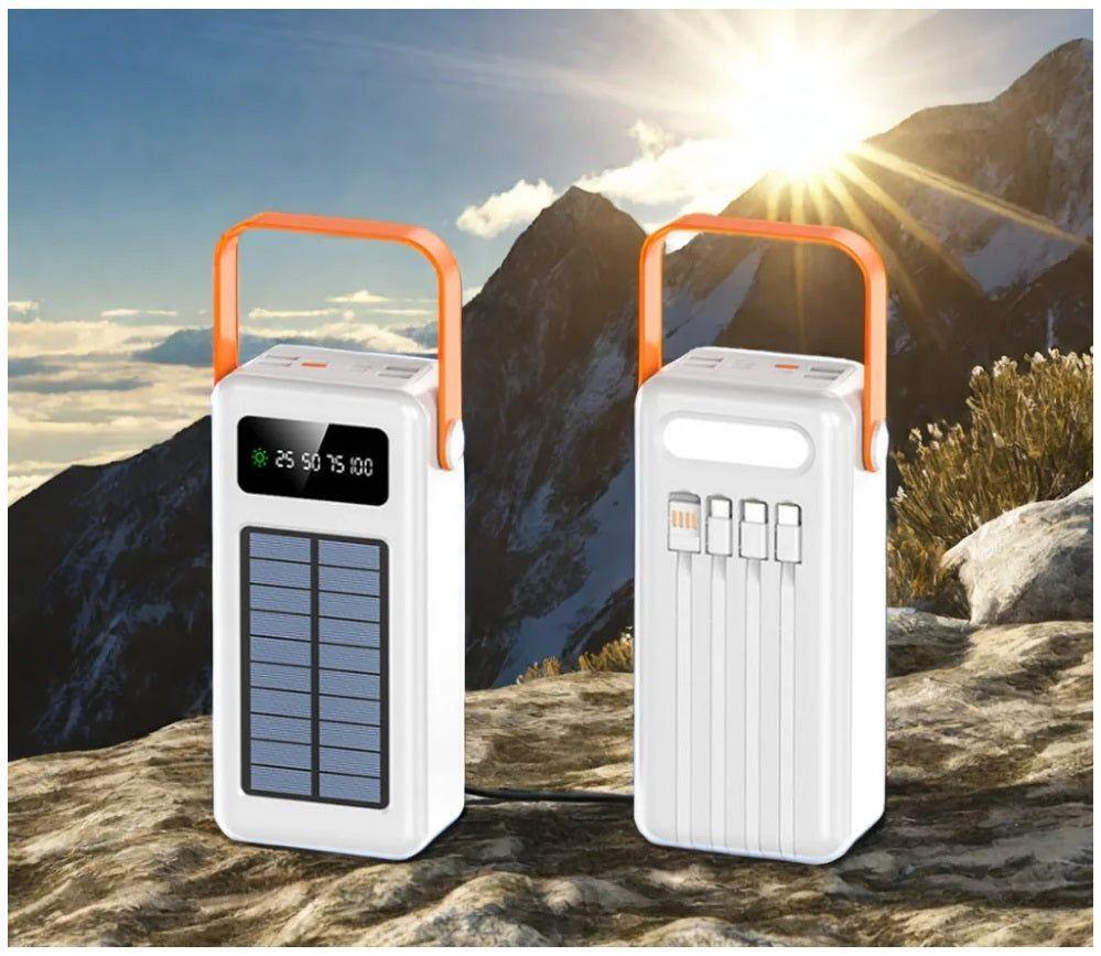 Power Bank portátil Solar 40000mAh Cables Integrados Luz LED-5