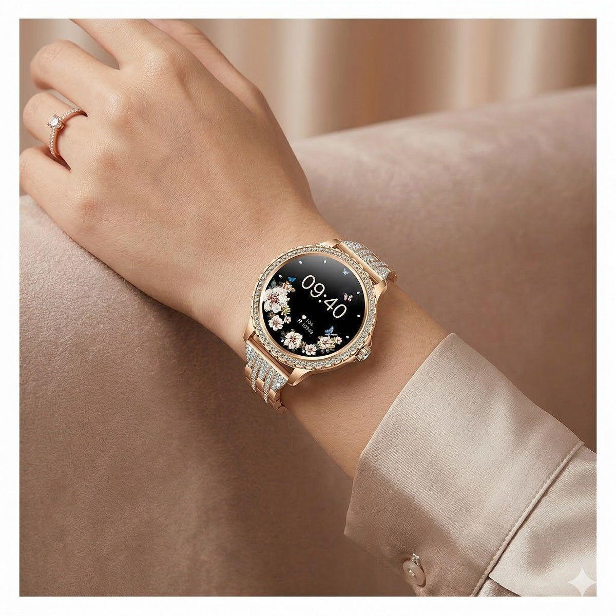 Smartwatch Elegante Mujer Llamadas Bluetooth Monitor de Salud, Multideporte Correa-3