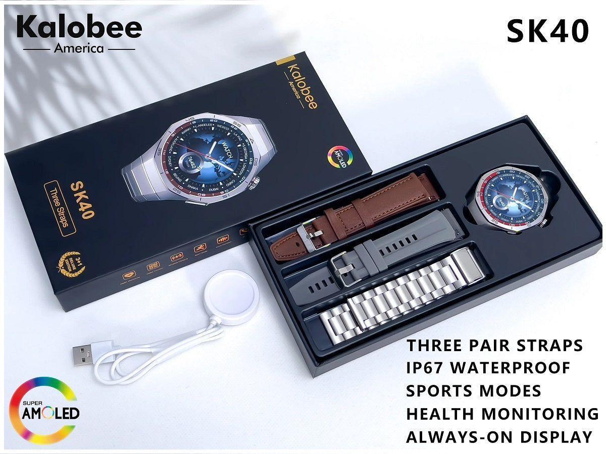 Smartwatch SK40 Deportivo Compatible 3 Correas IP67-3