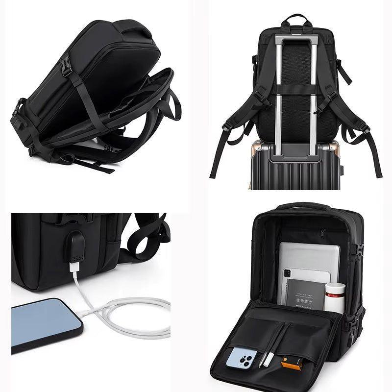 Mochila Laptop Ejecutiva Expandible USB Impermeable Antirrobo 20-39L-2