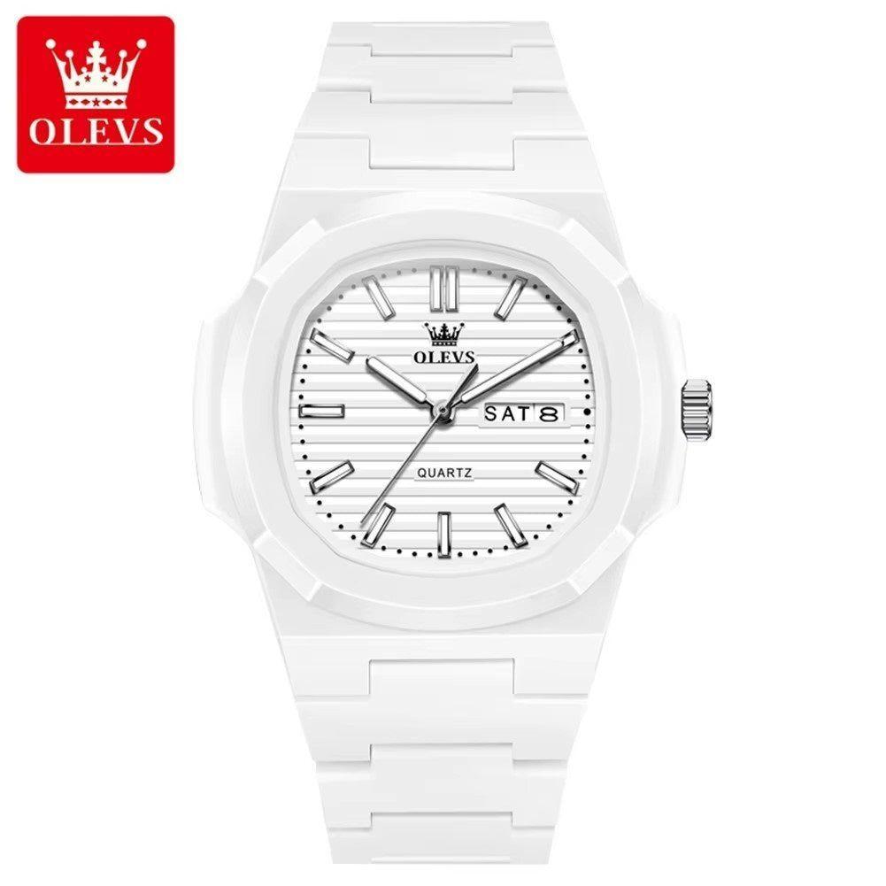 Reloj deportivo Cuadrado Correa de Resina Moderno y Resistente al Agua-2