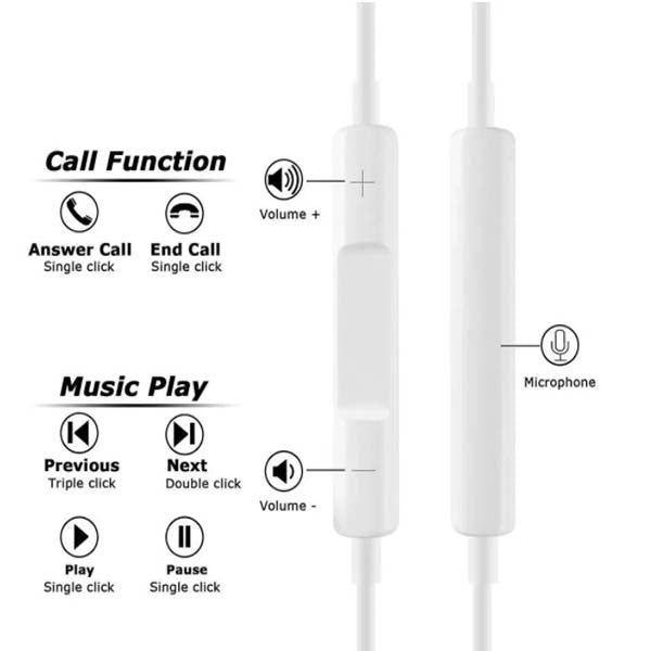 Audífonos Earpods Para conector Lightning Conexión Lightning Manos Libres-3