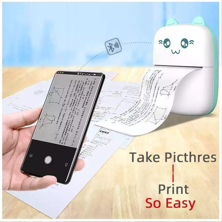 Monkeywatch Mini Impresora Térmica Portátil de etiquetas Inalámbrica con Adhesivo Celeste-2