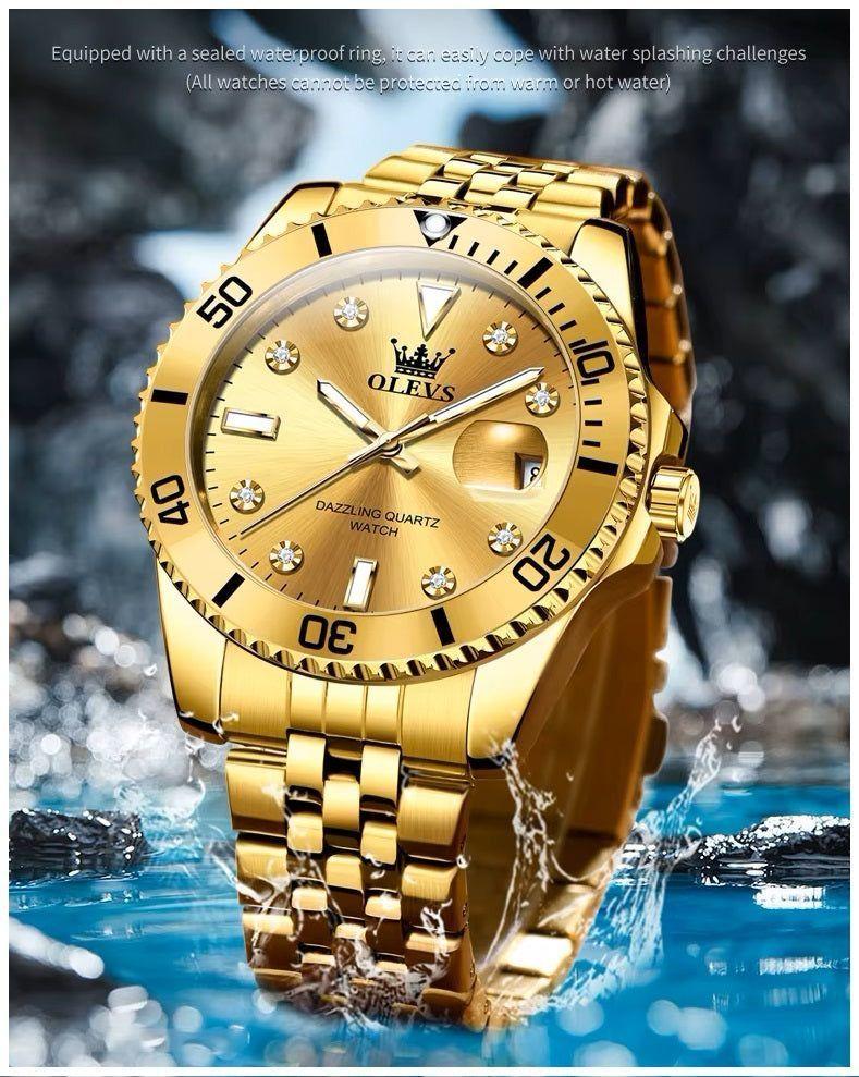 Reloj Dorado para Hombre Diseño Deportivo de Lujo-5