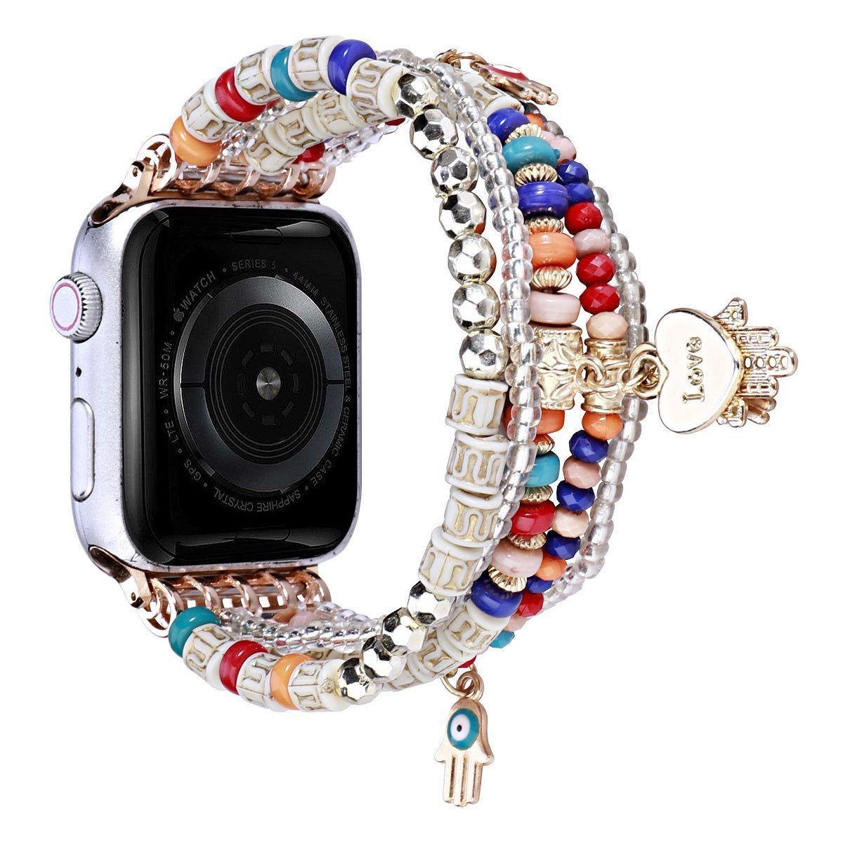 Correa Bohemia de Cuentas smartwatch 42/44 mm Múltiples Hilos Decorativos y Dijes-4