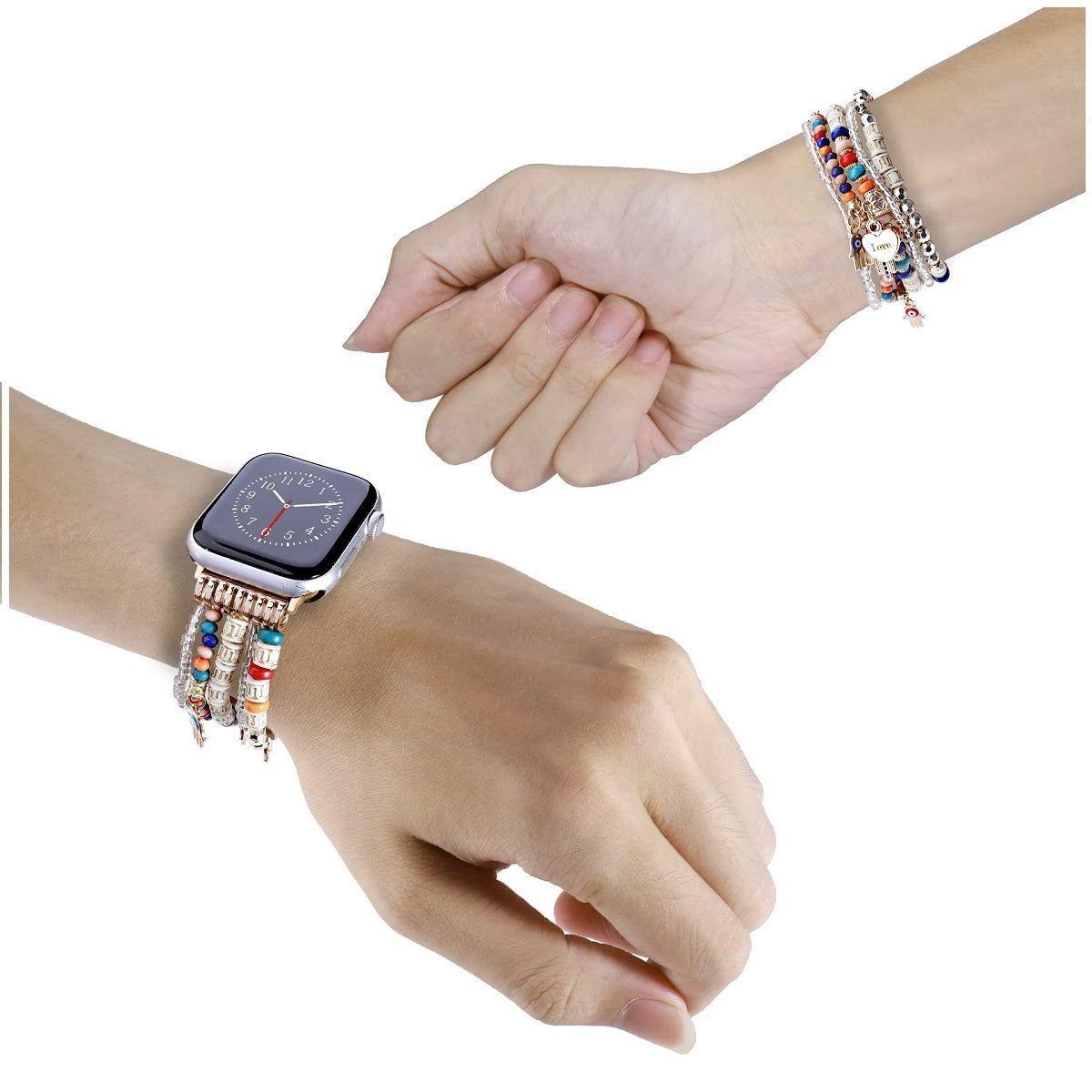 Correa Bohemia de Cuentas smartwatch 42/44 mm Múltiples Hilos Decorativos y Dijes-5