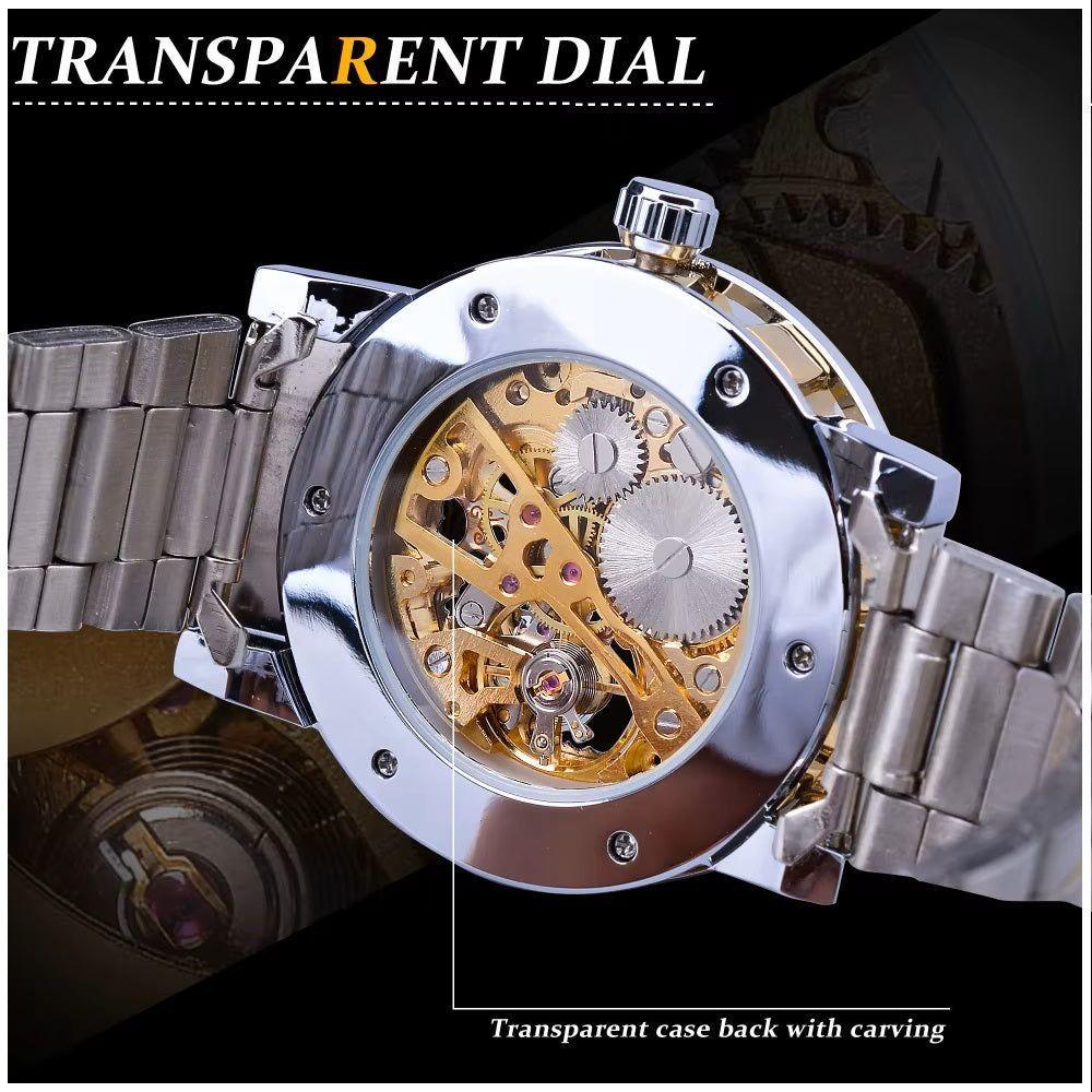 Reloj Mecánico Automático de Lujo Correa Acero Inoxidable-3