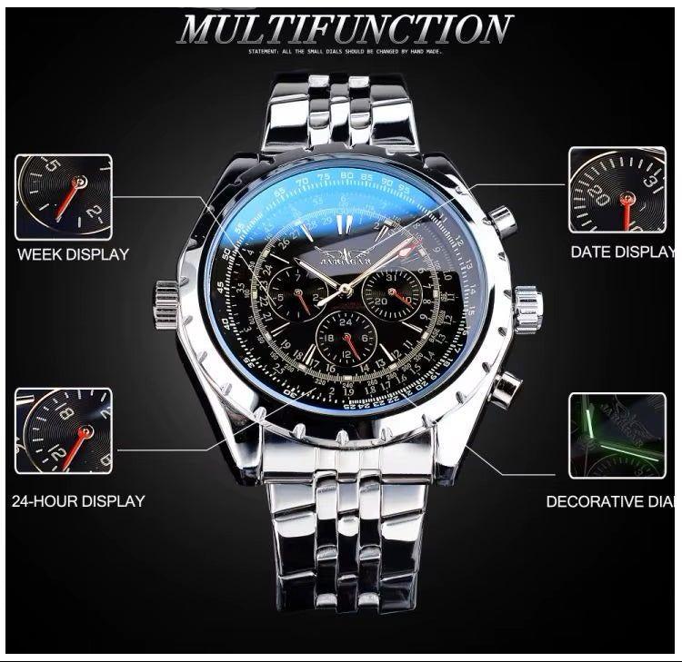Reloj Automático Jaragar Deportivo para Hombre Movimiento Mecánico-5