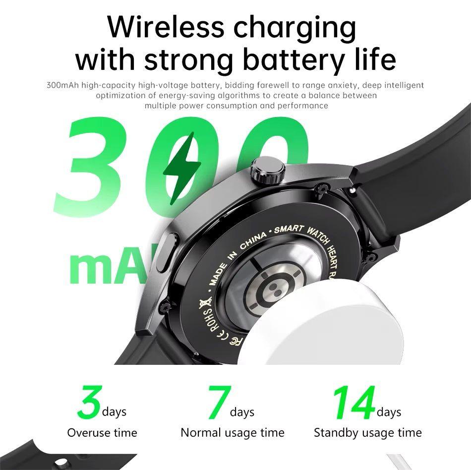 Smartwatch Correa Cuero Monitor de Salud y Deporte 24/7 Notificaciones Compatible-5