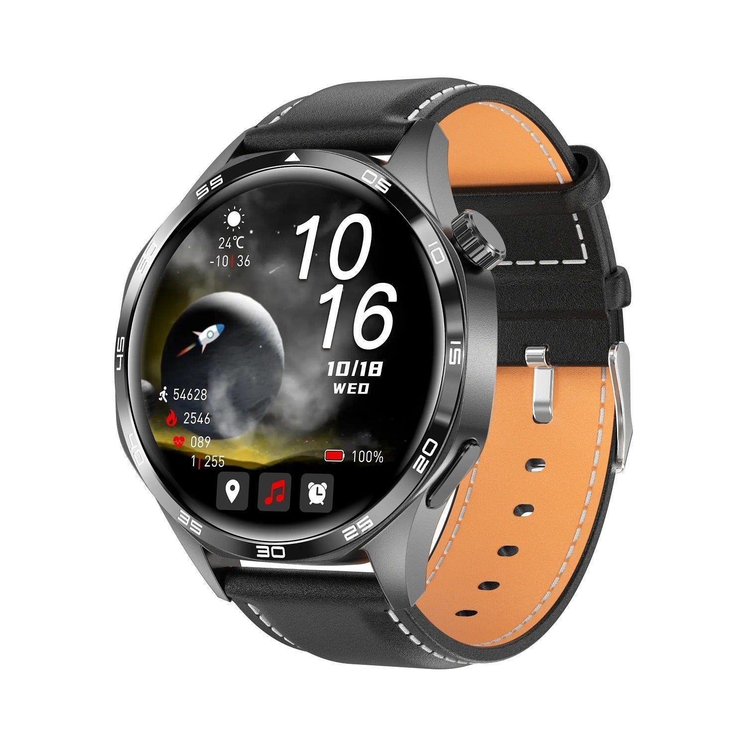 Smartwatch Correa Cuero Monitor de Salud y Deporte 24/7 Notificaciones Compatible-1