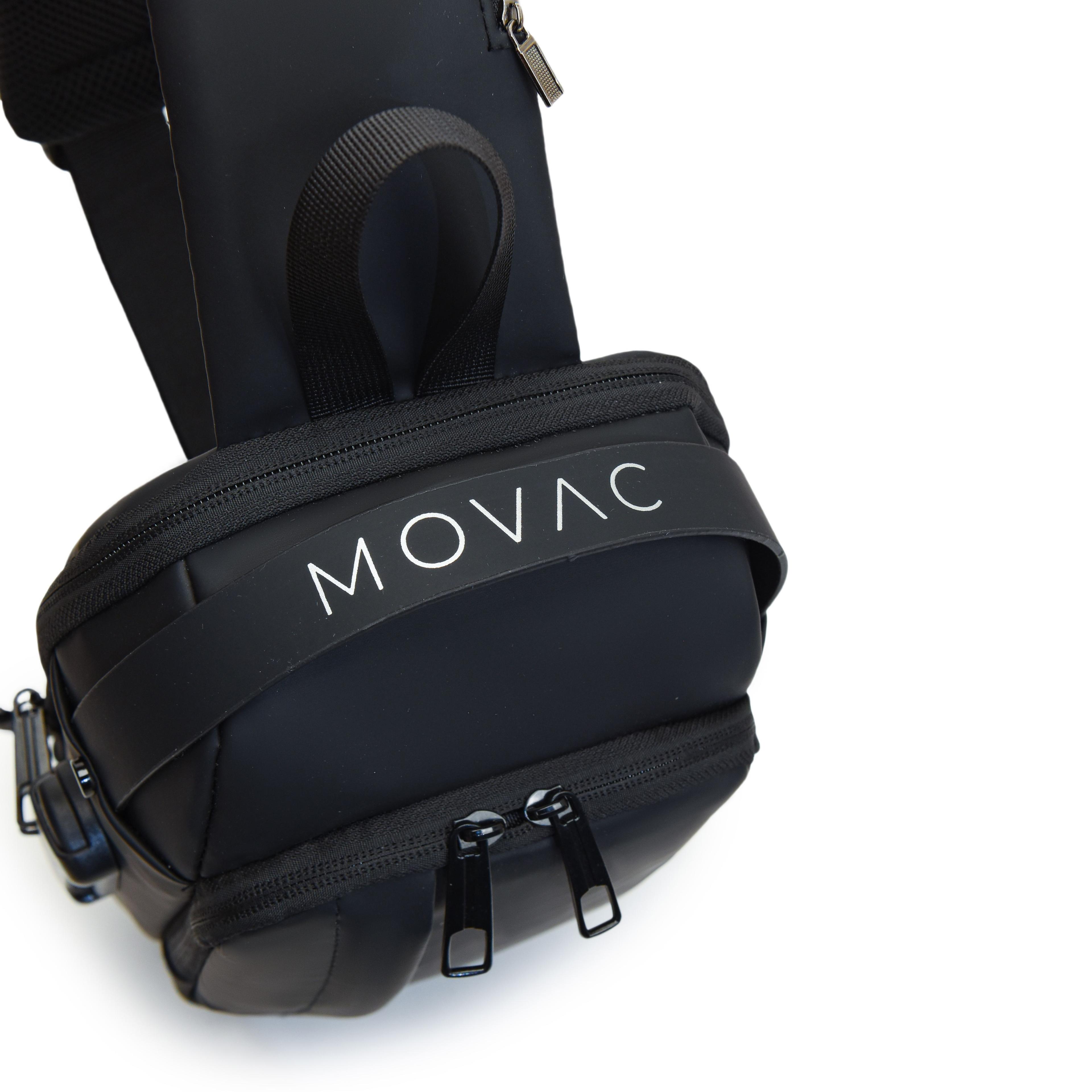 Bolso MOVAC Urban Trekker Mochila Bandolera De Pecho Antirrobo Hombre Puerto Carga USB-5