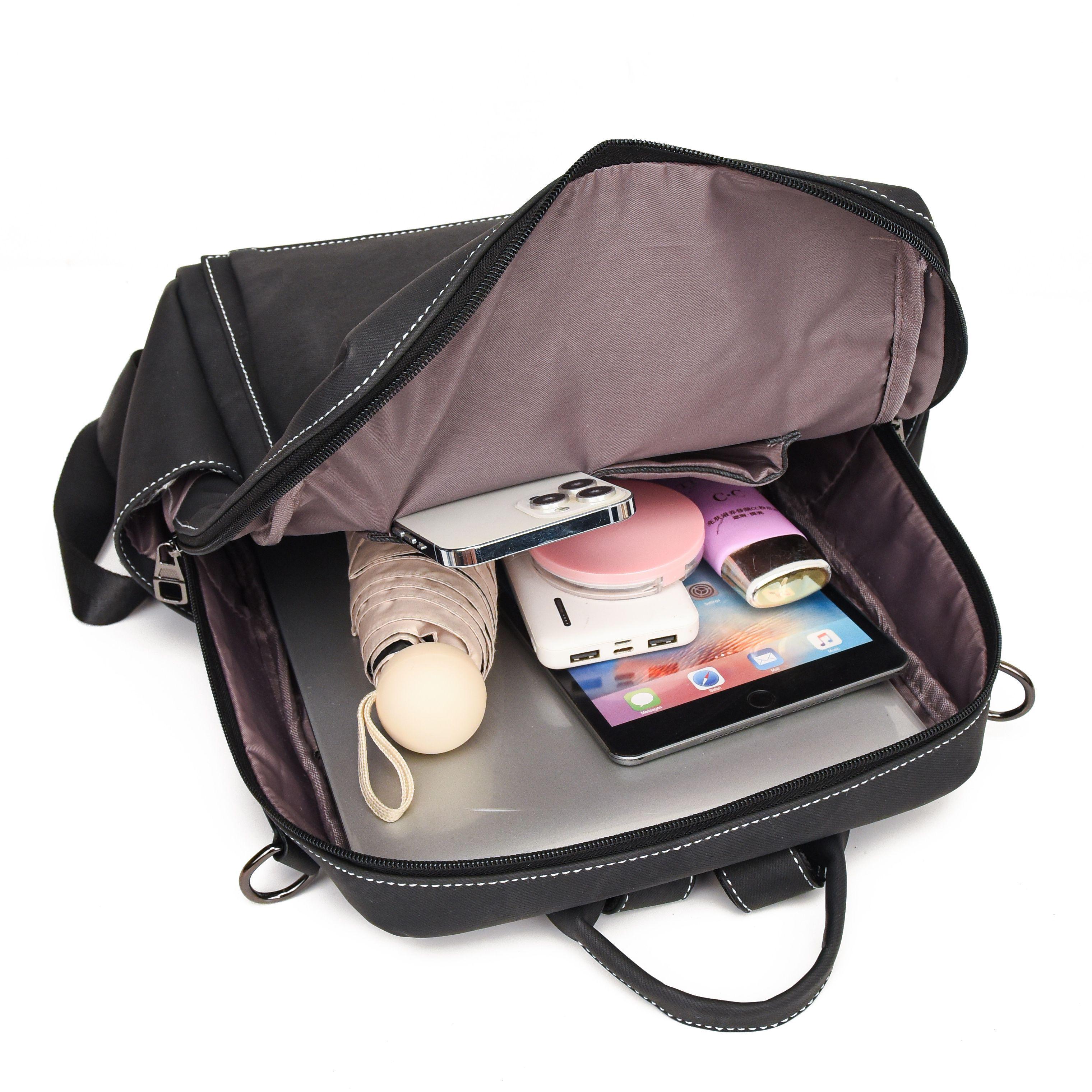 Mochila Cartera MOVAC DuoStyle Cuero Pu con practico Monedero Versátil-6