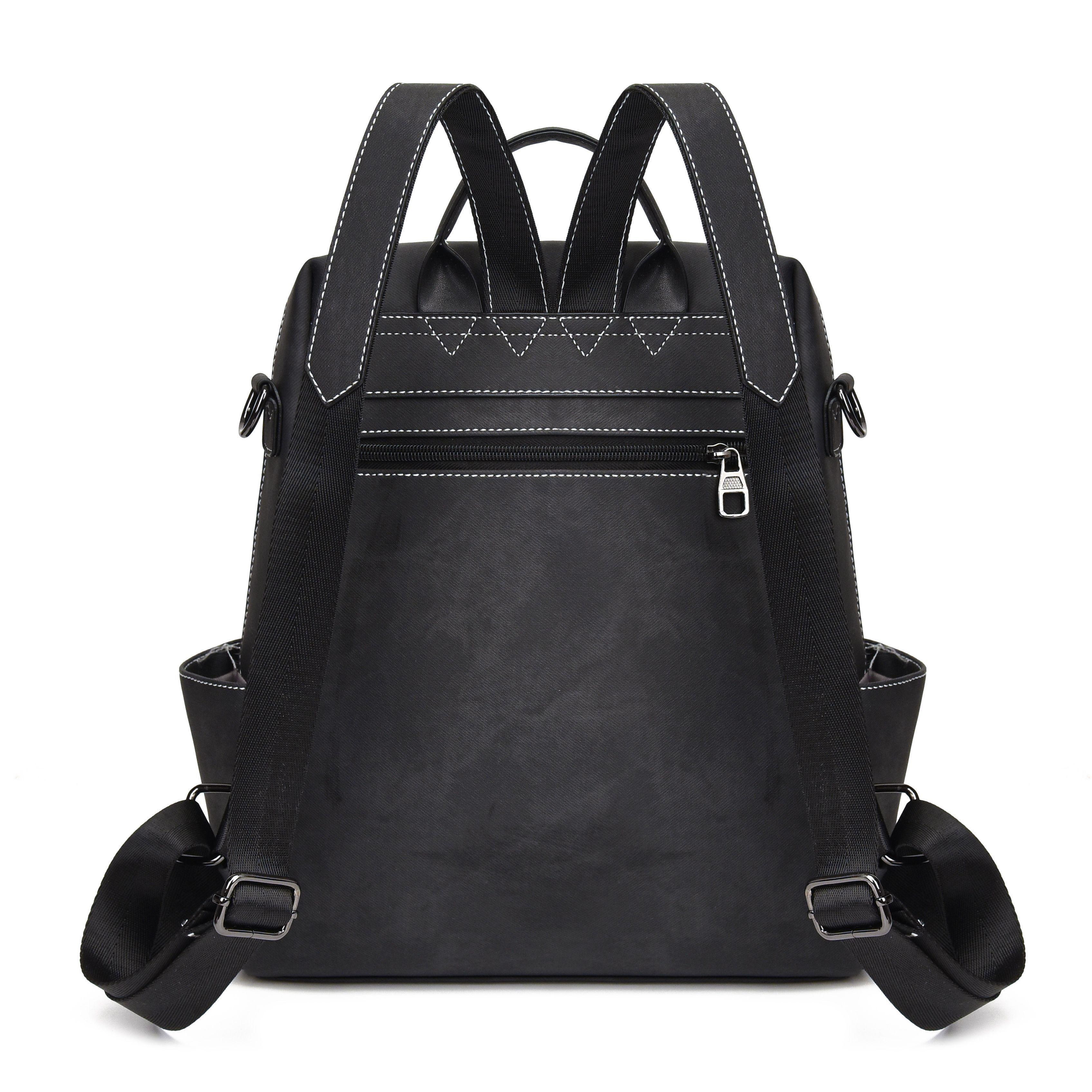Mochila Cartera MOVAC DuoStyle Cuero Pu con practico Monedero Versátil-5