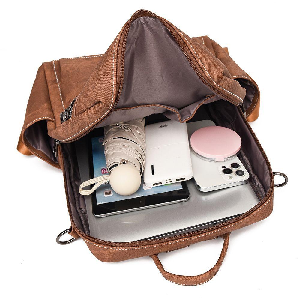Mochila Cartera MOVAC DuoStyle Cuero Pu con practico Monedero Versátil-6