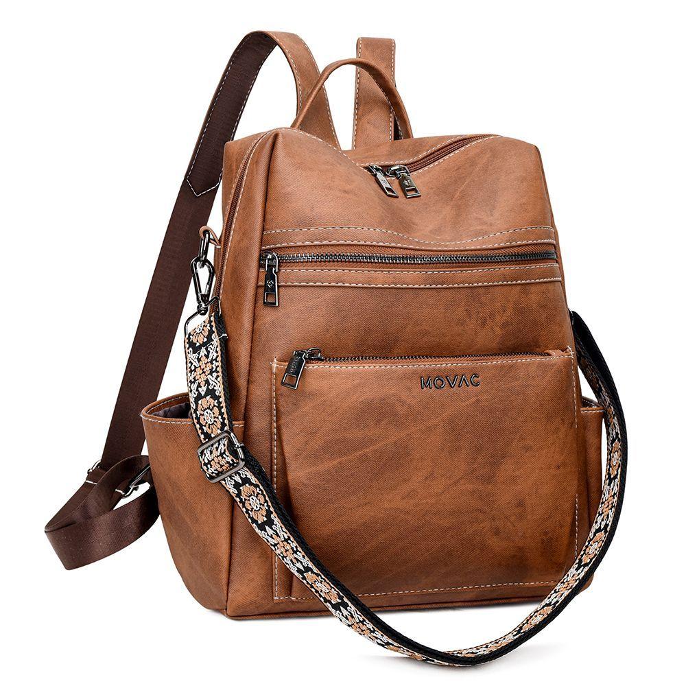 Mochila Cartera MOVAC DuoStyle Cuero Pu con practico Monedero Versátil-2