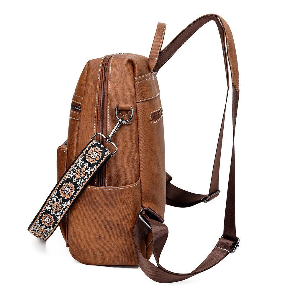 Mochila Cartera MOVAC DuoStyle Cuero Pu con practico Monedero Versátil-4