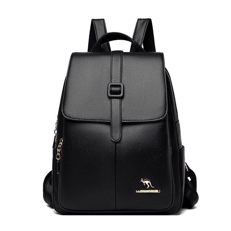 Mochila Cuero Pu Ecologico para Mujer Suave Juvenil Impermeable Multiuso-4