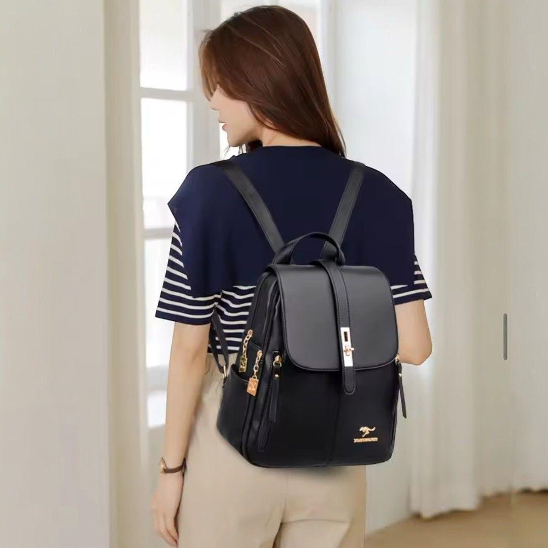 Mochila Mujer Cuero Pu Antirrobo Alta Calidad Gran Capacidad-4