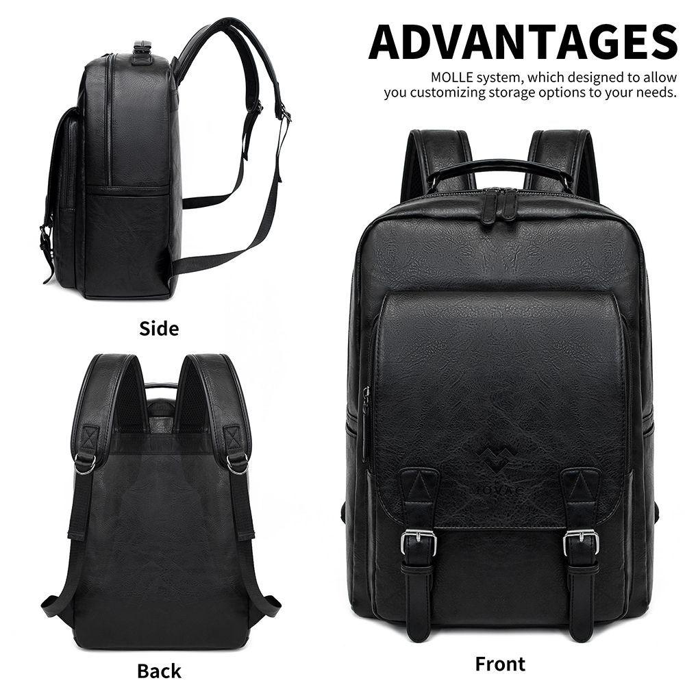 Mochila MOVAC Urban de Cuero Pu Ecologico Elegante Gran Capacidad-4