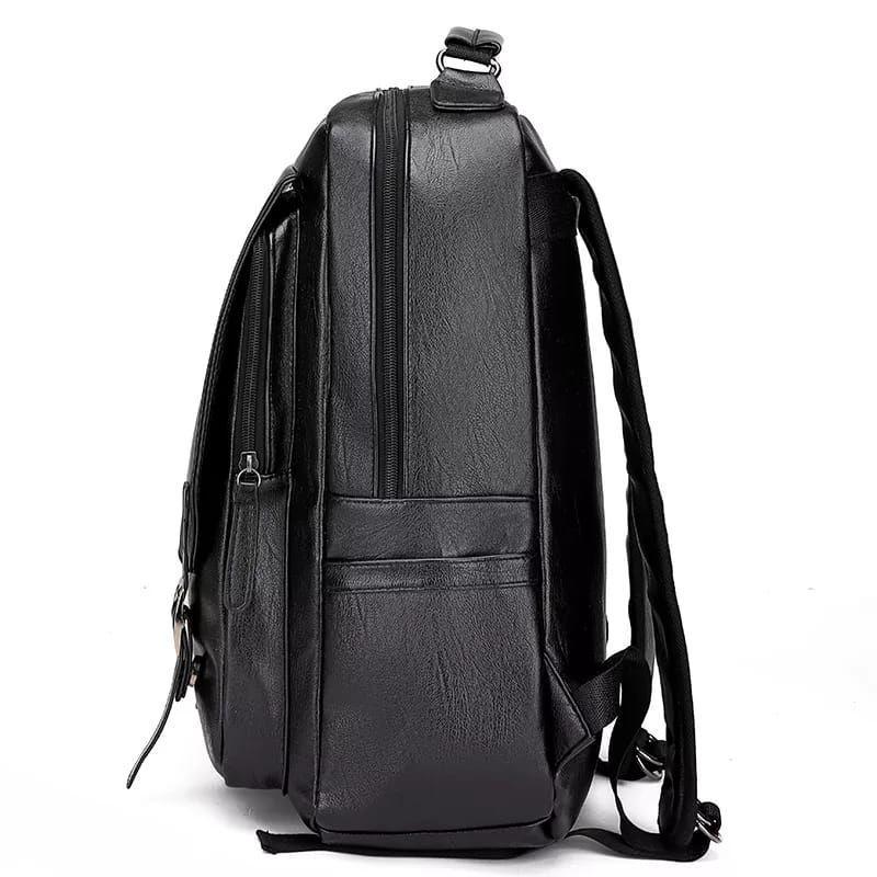 Mochila De Cuero Ecológico Impermeable De Gran Capacidad.-3