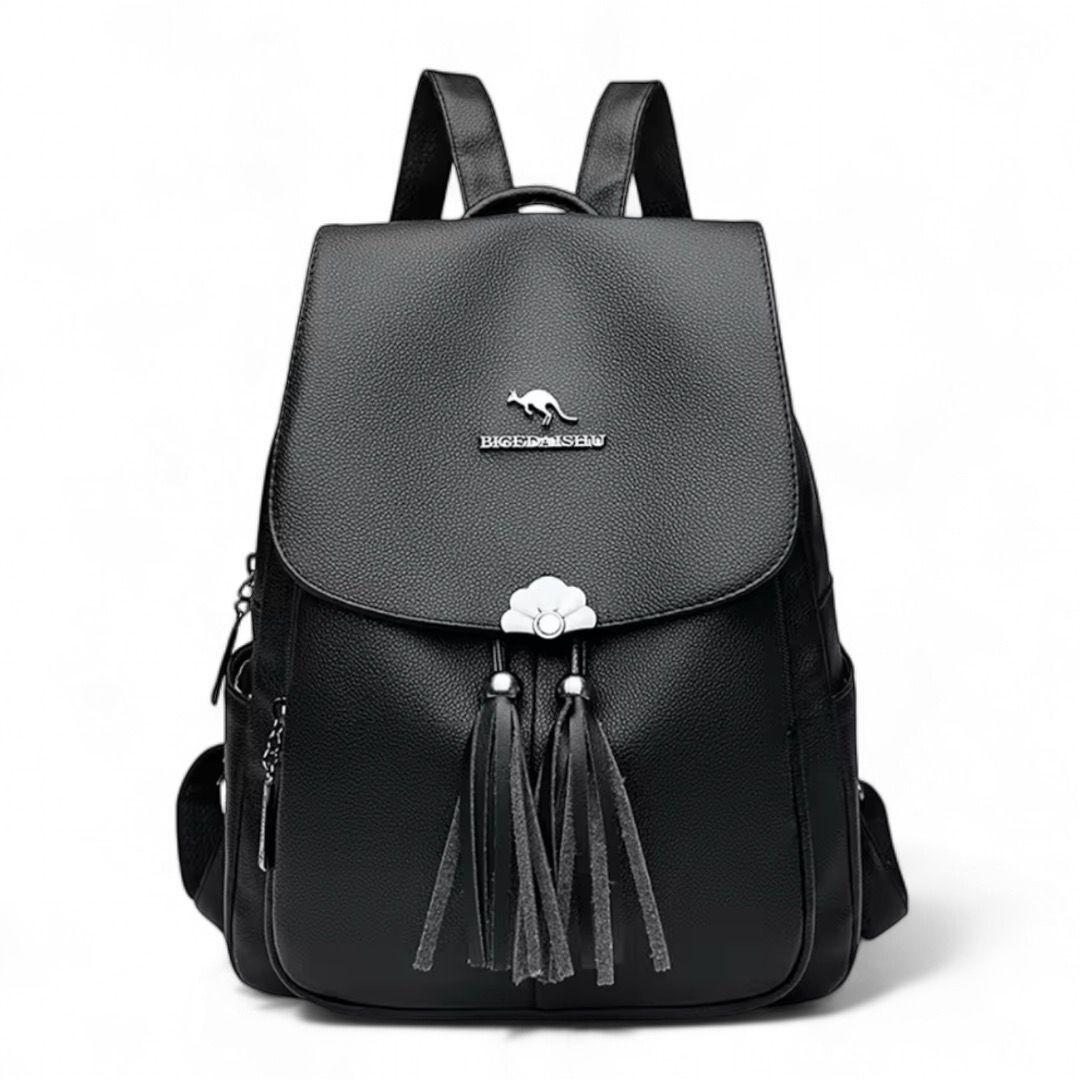 Mochila de Mujer Chic Cuero Pu Suave Juvenil Impermeable Gran Capacidad-0