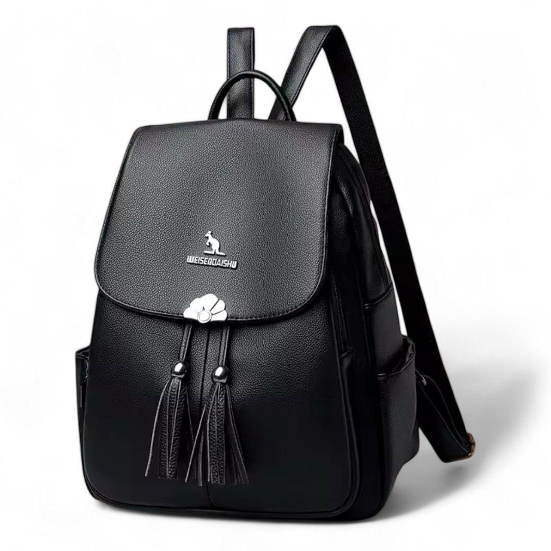 Mochila de Mujer Chic Cuero Pu Suave Juvenil Impermeable Gran Capacidad-1
