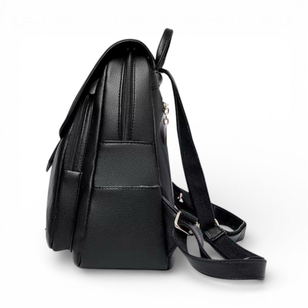 Mochila de Mujer Chic Cuero Pu Suave Juvenil Impermeable Gran Capacidad-3