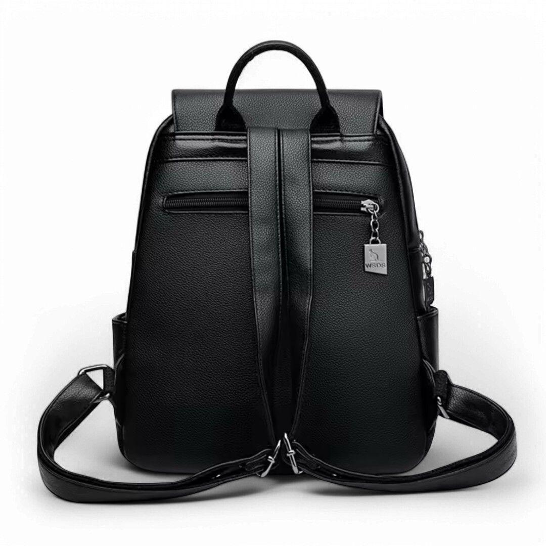 Mochila de Mujer Chic Cuero Pu Suave Juvenil Impermeable Gran Capacidad-4