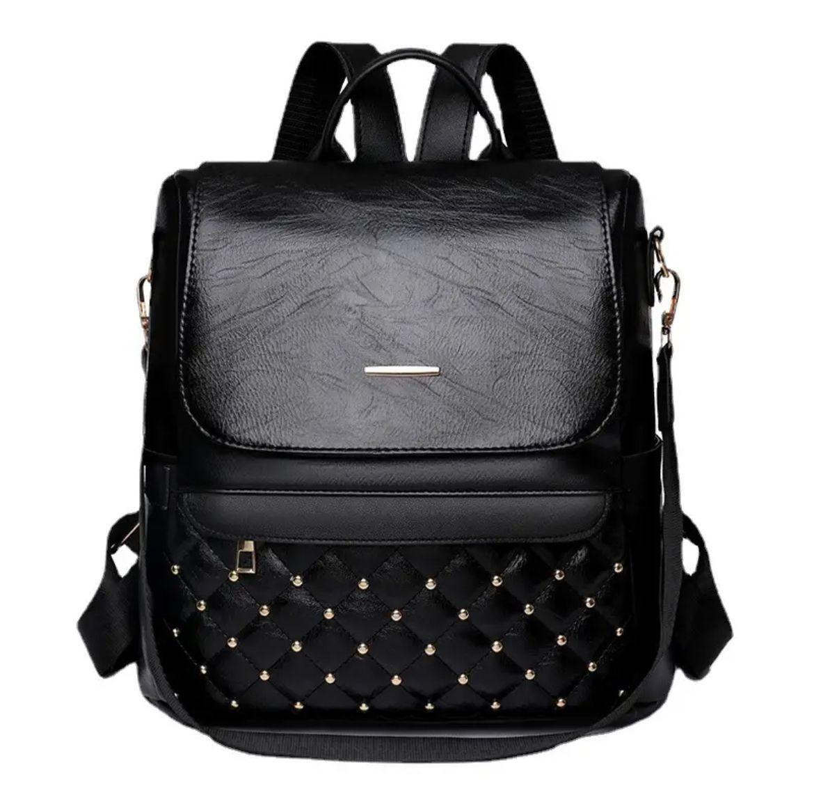 Mochila Cartera Antirrobo De Cuero PU Elegante.-1