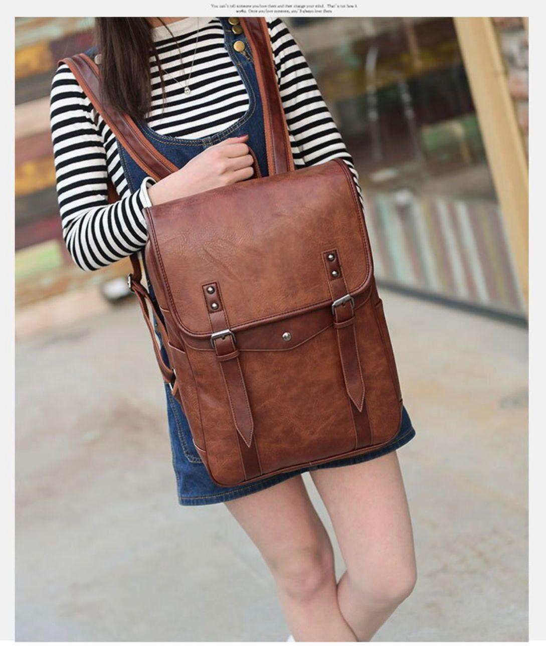 Mochila Bolso MOVAC Supreme Elegante de Cuero PU Gran Capacidad.-3