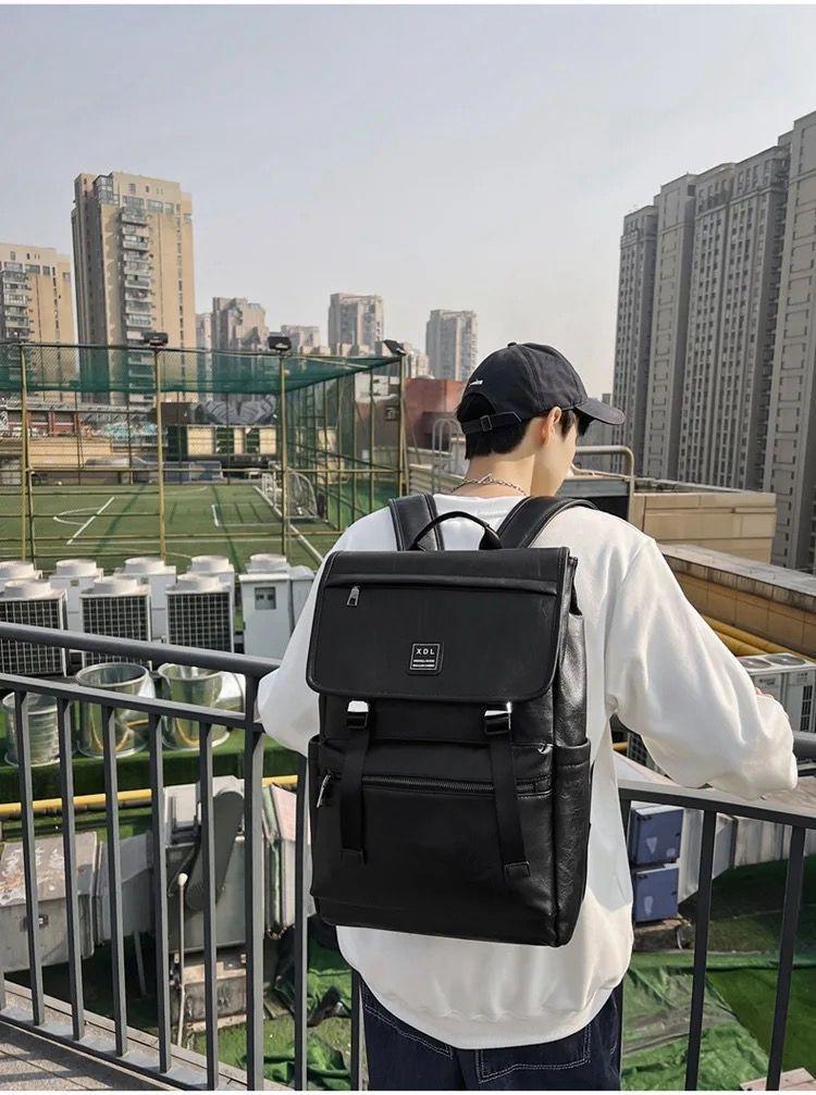 Mochila Bolso De Cuero Pu Elegante Gran Capacidad-1