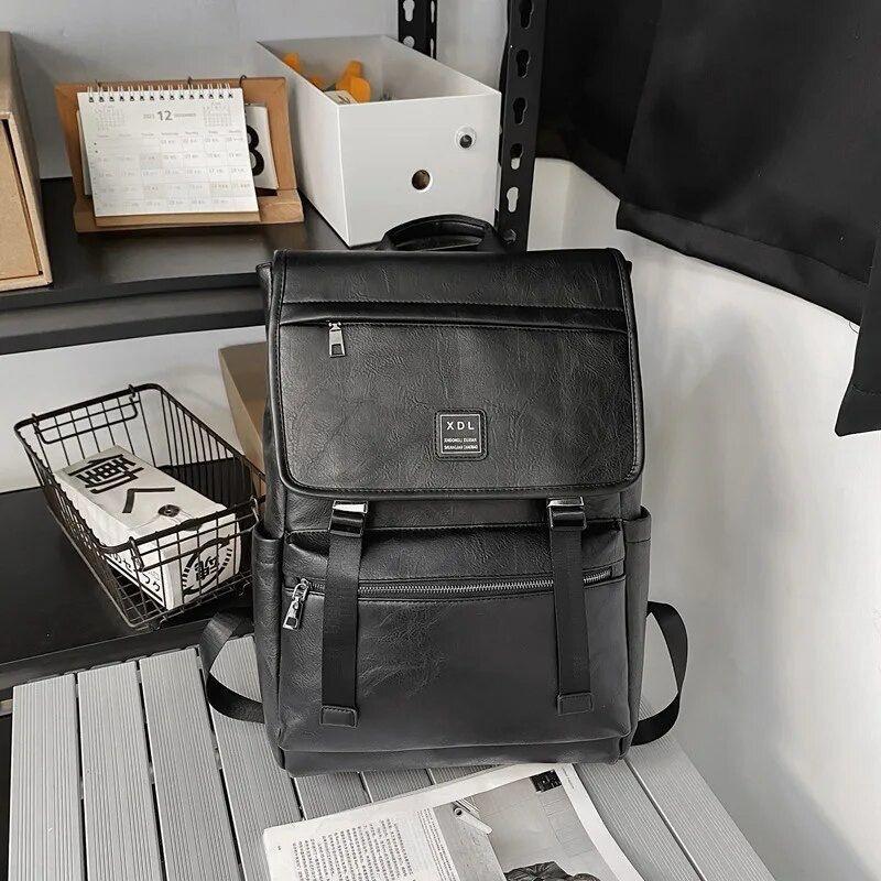 Mochila Bolso De Cuero Pu Elegante Gran Capacidad-2