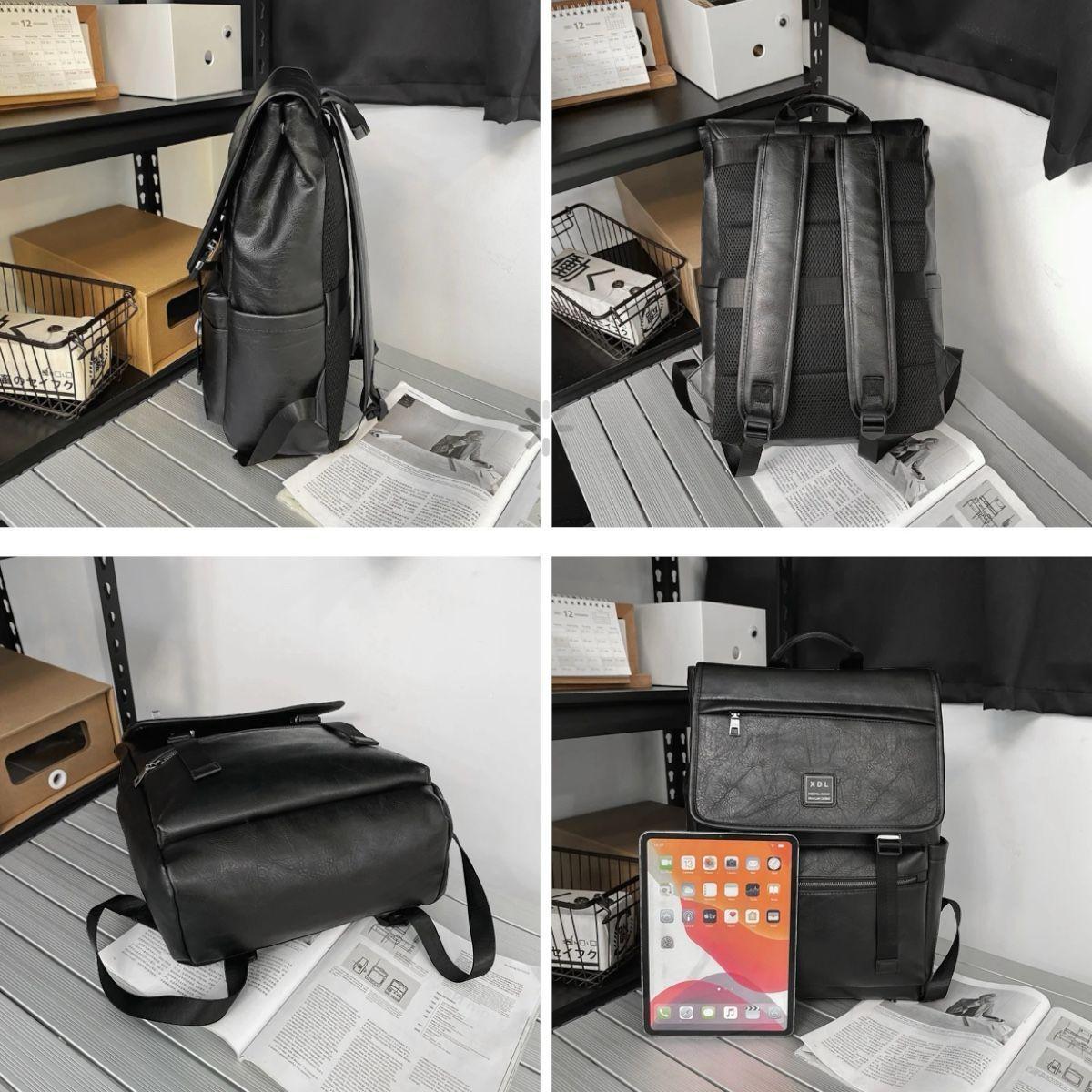 Mochila Bolso De Cuero Pu Elegante Gran Capacidad-3